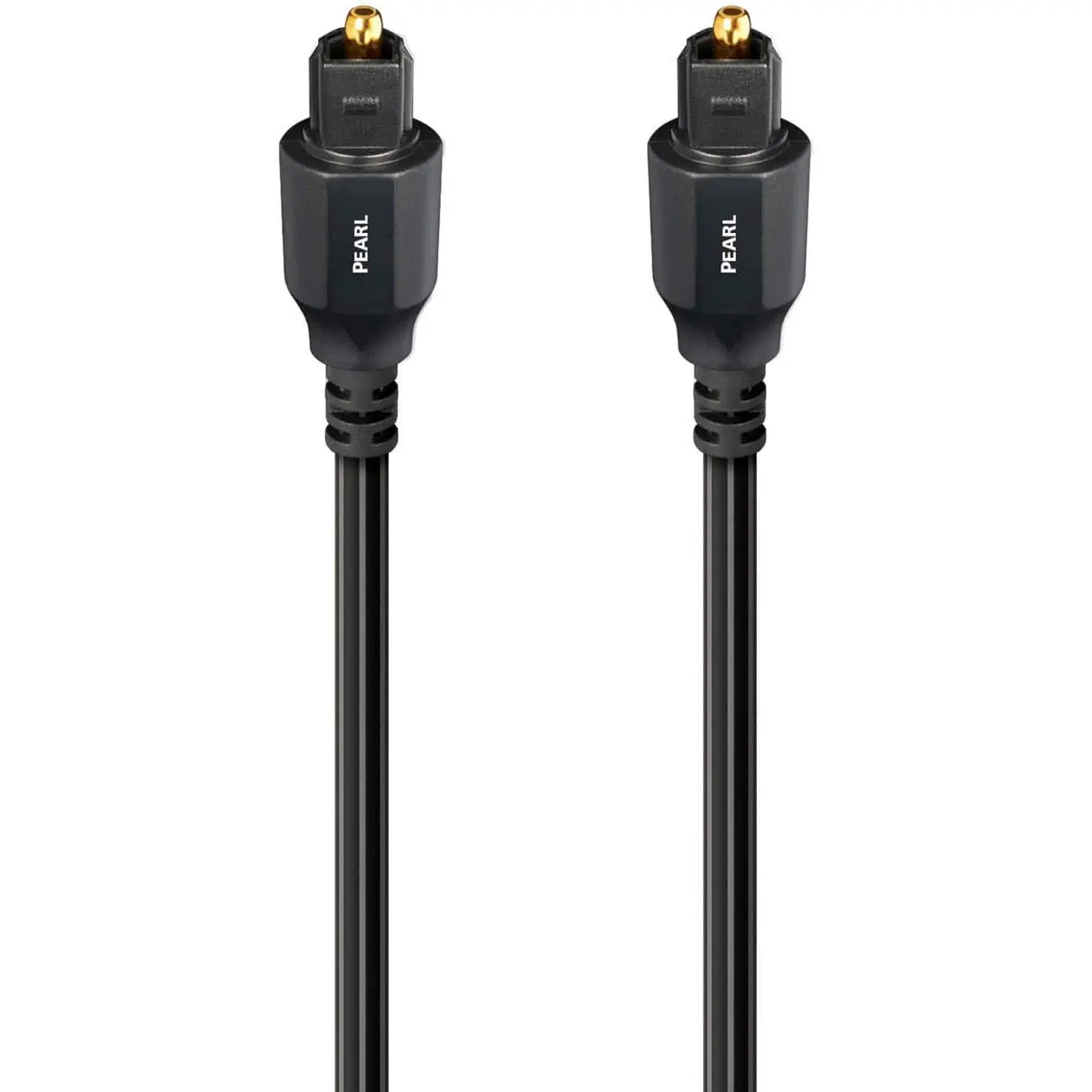 AudioQuest - Pearl Optical 9.8' Digital Toslink Fiber-Optic Cable with Toslink to Toslink Connectors - BlackGray Stripes