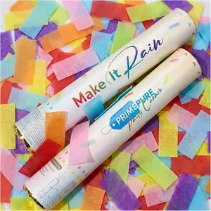 Confetti Cannon Party Poppers Biodegradable Multicolor Rectangular 2 Pack Party Cannon Shooters for Wedding Birthdays Celebrations