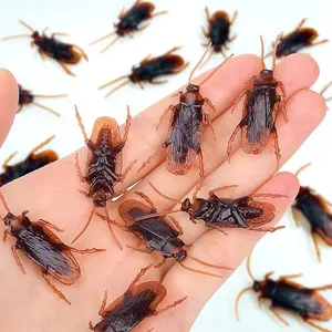 15PCS Premium Fake Cockroaches, Pretty Realistic Roaches, Great Way to Play a Prank, Faux Cockroaches Lifelike Creepy Perfect for Halloween Project, Tricking People, Kid Playing