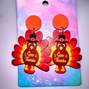 Macy's Parade Earrings - Classic Thanksgiving Turkey Costume Jewelry for Women