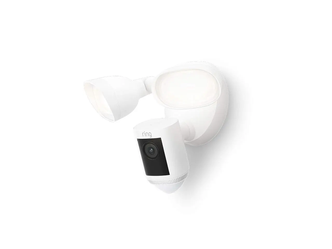 Ring Floodlight Cam Pro Wired, Outdoor Camera with Bird’s Eye View and 3D Motion Detection - White