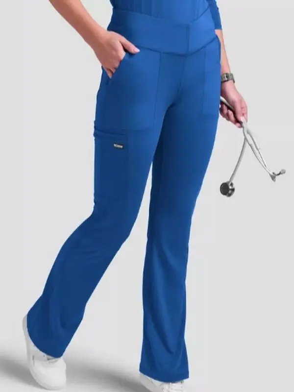 Grey's Anatomy by Barco Knit STRETCH Swift Women's 5-Pocket Flare Leg Cargo Scrub Pants