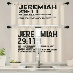 kitchen  set. featuring an Jeremiah 29: 11 Bible Verse Pattern. Home  decorations. suitable for living rooms. bedrooms. dining rooms. cafes. offices and home decoration. perfect for religious believers and as a faith - based gift curtain high ceiling