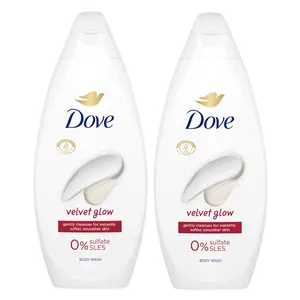 Dove Body Wash - Velvet Glow for Unisex - 25.36 oz Body Wash (Pack of 2) - 0% SLES - Moisturizing Formula