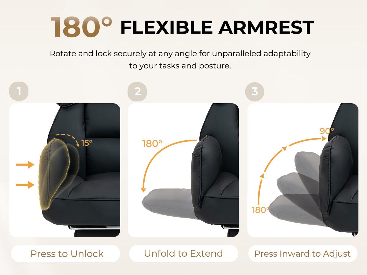 Dowinx Cross Legged Office Chair with Pivoting Armrests,Criss Cross Chair with Pocket Spring Seat & Back,Reclining Computer Gaming Chair with Footrest and Metal Base (Black)