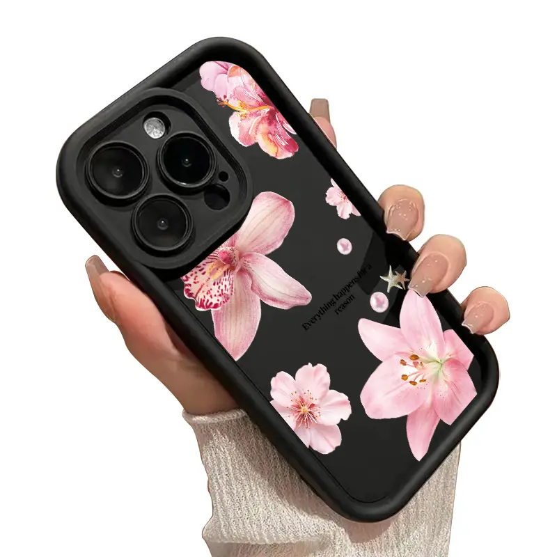 Petals in Paradise Pattern TPU Phone Case for iPhone 17 Pro Max Plus Air/ 16 15 14 Pro Max 13 12 11 XR XS E Plus Shockproof Full Camera Protection Durable Slim Silicone Cover Cellphone Protective Smartphone Casing with Non-Slip Design - Screen Protector