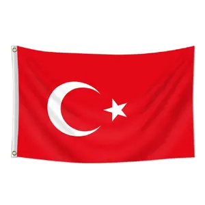 1pc, Turkey National Flag, 3x5ft (90*150cm), 2 Grommets, One-side Print, Vivid Color, for Party, Activities, Business, Bar, School, Office, Sports Events, Festival, Patriotism, Decoration, Party Decorations Banners