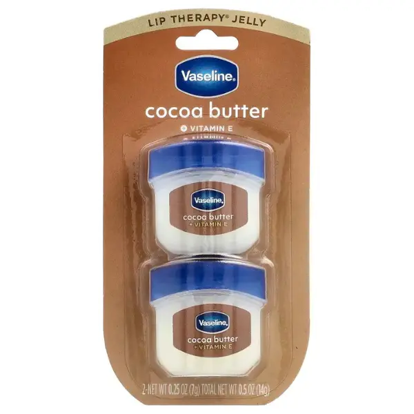 Vaseline Lip Therapy Jelly, Cocoa Butter, 2 Pack, 0.25 oz (7 g) Each