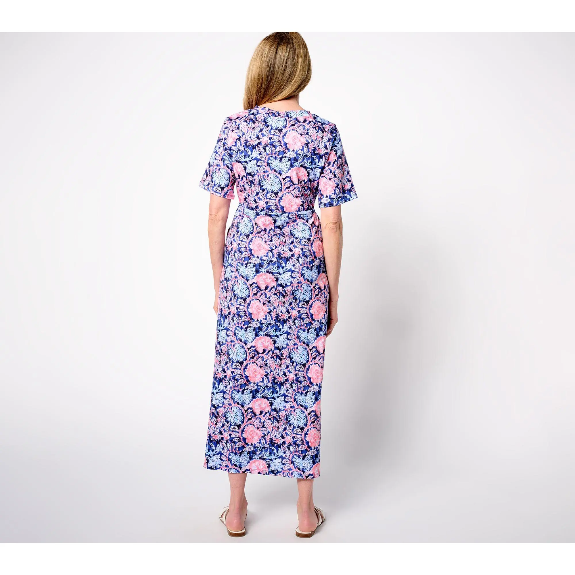chinese dress ladies Girls Soft Cotton Jersey Short Sleeve Hi-Lo Maxi Dress