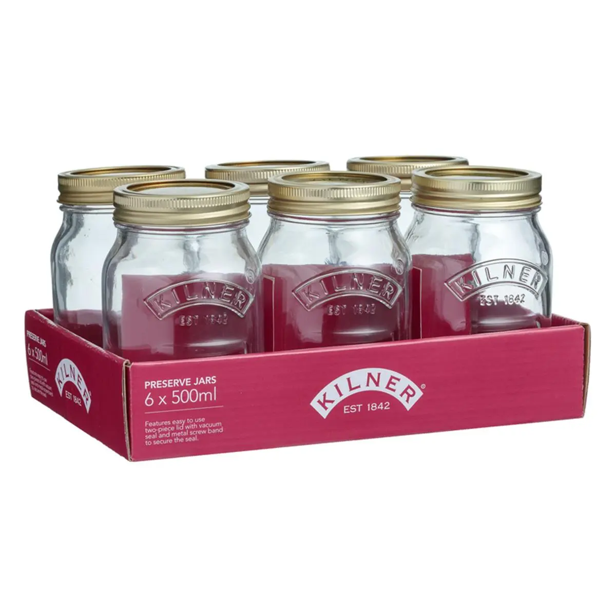 212 MAIN Modern Glass Preserve Jars, 12-Piece Set (2 x 6-Piece Packs) - Glass Kitchen Canisters, Pickle Containers, Home Organizer Storage Bottles with High-Quality Material