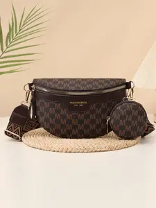 Printed Crossbody Bag with Small Coin Purse, Large Capacity Zipper Print Bag, Stylish and Functional Accessory for Daily Use, Versatile Shoulder Bag, Everyday Crossbody Bag