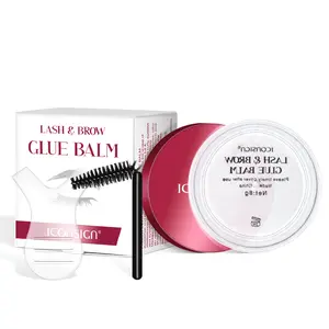 Strong Viscosity Fast Drying Eyelash Lifting Glue Balm with Tool, Professional Eyelash & Brow Adhesive Gel for Women