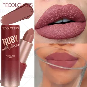 1PC Matte Lipstick, Nude Lipliner, Waterproof & Sweatproof, Intensely Pigmented - Nude Natural, Pumpkin Spice Lipstick, Daily Makeup, Matte Lip Makeup for Everyday & Formal Events