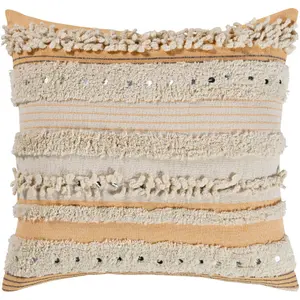 Livabliss TMA005-2222P 22 x 22 in. Temara Woven Pillow Kit - Peach, Cream & Black