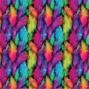 Colorful Feathers 2 Printed Vinyl Sheet