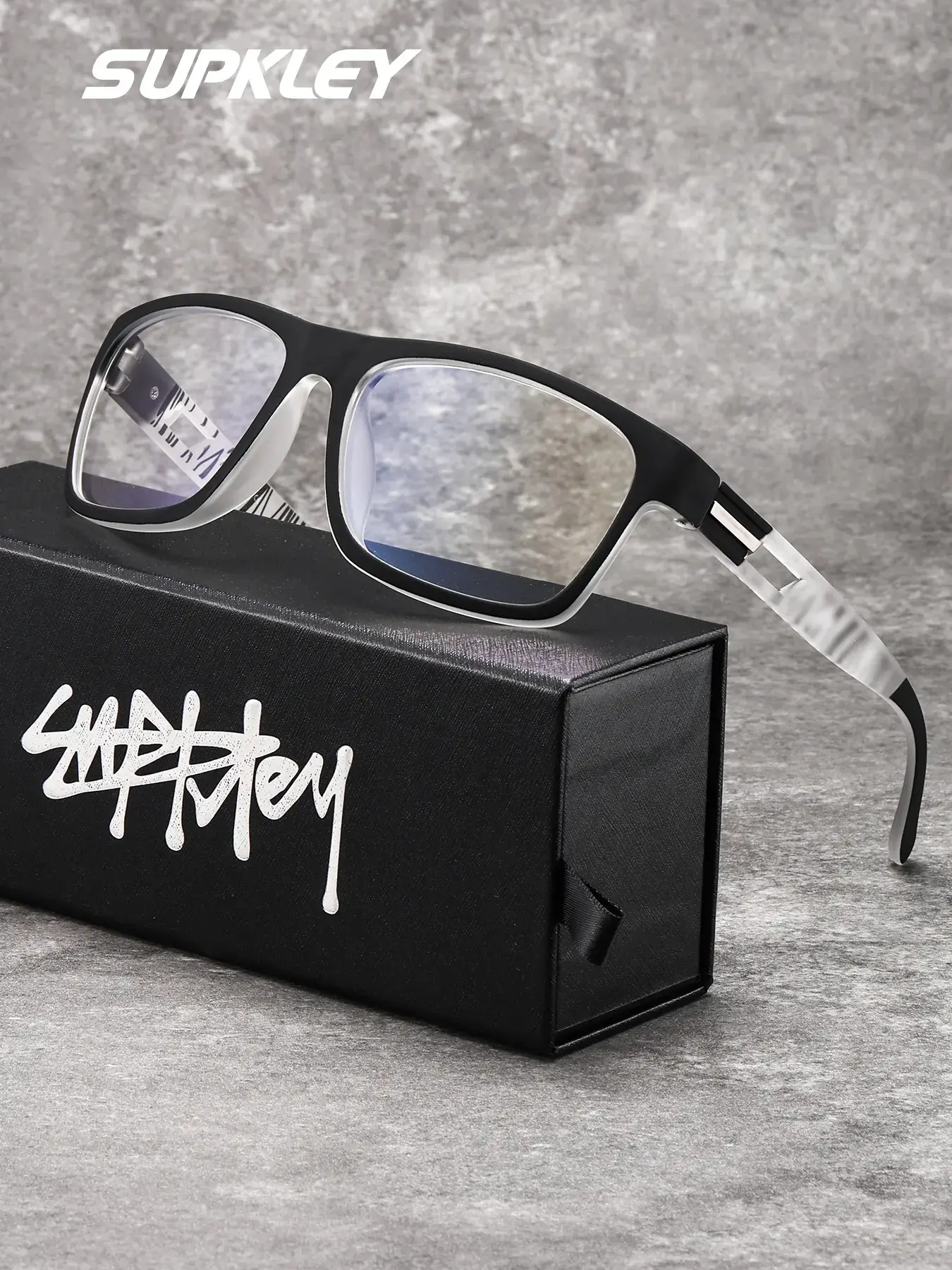 Men’s Clear Rectangular Fashion Glasses - Lightweight PC Frame Non-Prescription Eyewear for Daily Wear