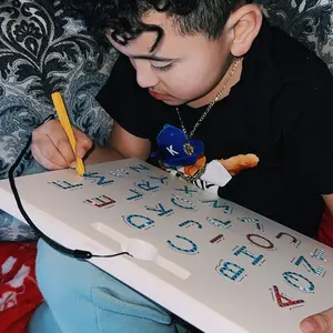 JoyCat Double Sided Magnetic Letters Board, 2 in 1 Alphabet Magnets Tracing Board, ABC Letter Uppercase & Lowercase Practicing Toys, Learning Tools