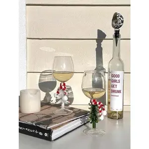 Handblown Christmas Tree Wine Glasses Set of 2 Pcs
