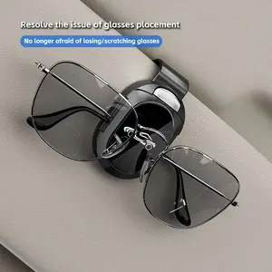 Sunglass Holder for Car, Sunglasses Clip for Car Visor, Auto Interior Accessories Universal for Different Size Eyeglasses