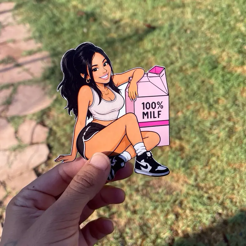 Customizable "I Love My Hot Wife" Sticker - Choose Cartoon or Realistic Pinup Style - Personalize with Up to 5 Words - Perfect for Fans - MILF STICKER