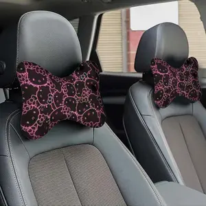 1 pink hello kitty pattern car headrest, suitable for most car models, provides support and stress relief, offers a comfortable driving experience, and is suitable for long-distance driving positions.