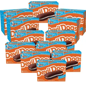 Drake's Devil Dogs, 12 Boxes of Creme Filled Devil's Cakes, Full Case