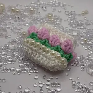 Crochet Tulip Apple AirPod 3rd Generation Case/Travel Pouch