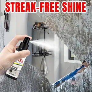 Multi-Use Bathroom Glass Care Spray, Professional Window Polisher, No Residue, Home & Car Use, Anti-Fog, Water Stain Remover, Shiny Finish
