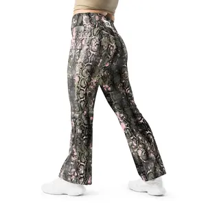 Pink Snake Skin Flared leggings