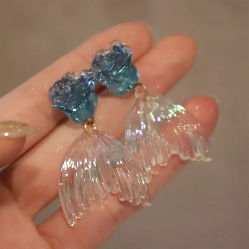 41#Silver Needle-Blue-Transparent Color