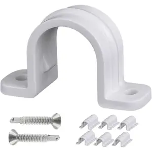 30 count Conduit Pipe Strap clamp,Plastic Pipe Clamps SCH 3/4 inches(25 MM), Two Hole Plastic Pipe Clip Non-Metallic Conduit Pipe Conduit Clamps Pipe clamp PVC Conduit Clips