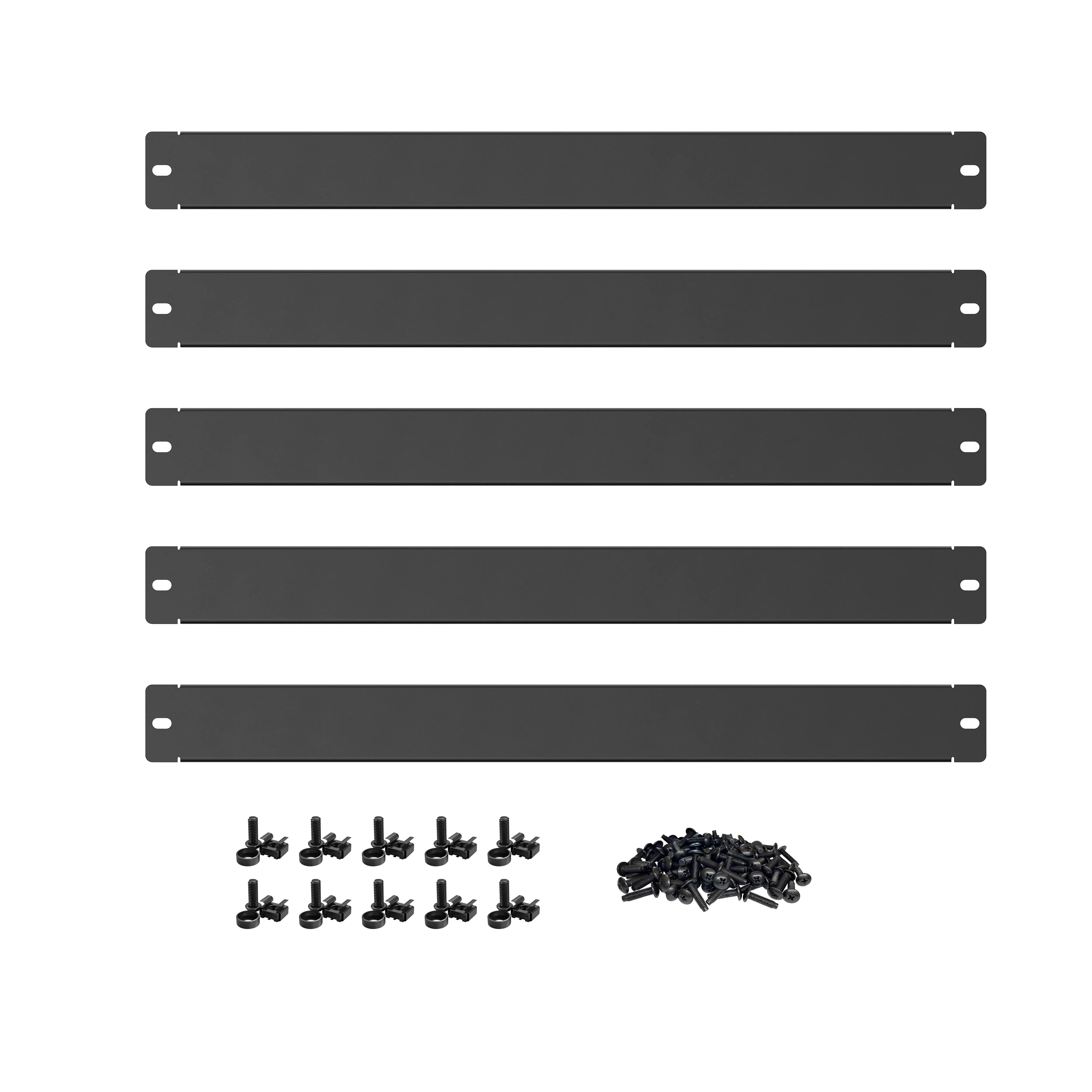 ynVISION.DESIGN Rack Blank Panels for 19” Server, Network & AV Racks | Steel Filler Plate | 10 Sets of Cage Nuts, Screws, and Washers Included | Universal Rack Accessory (5 Pack))