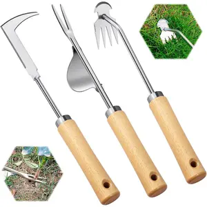 3Pack Weed Puller Tool, Manual Hand Weeder Paver, Crack Weeder, Stainless Steel Crevice Weeding Digger Tool, Paving Brick Moss Removal, L-Shape Gardening Crack Tool for Lawn Edger and Driveway