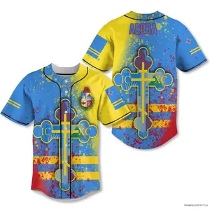 Aruba Baseball Jersey Flag & Coat Of Arms Orthodox Style