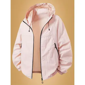 Men's Lightweight Quick-Dry Fishing Jacket - Breathable Nylon, Hooded Windbreaker with Zipper Pockets, Purple, Large Size, Ideal for Spring/Summer/Fall Outdoor Activities, Fishing Gear