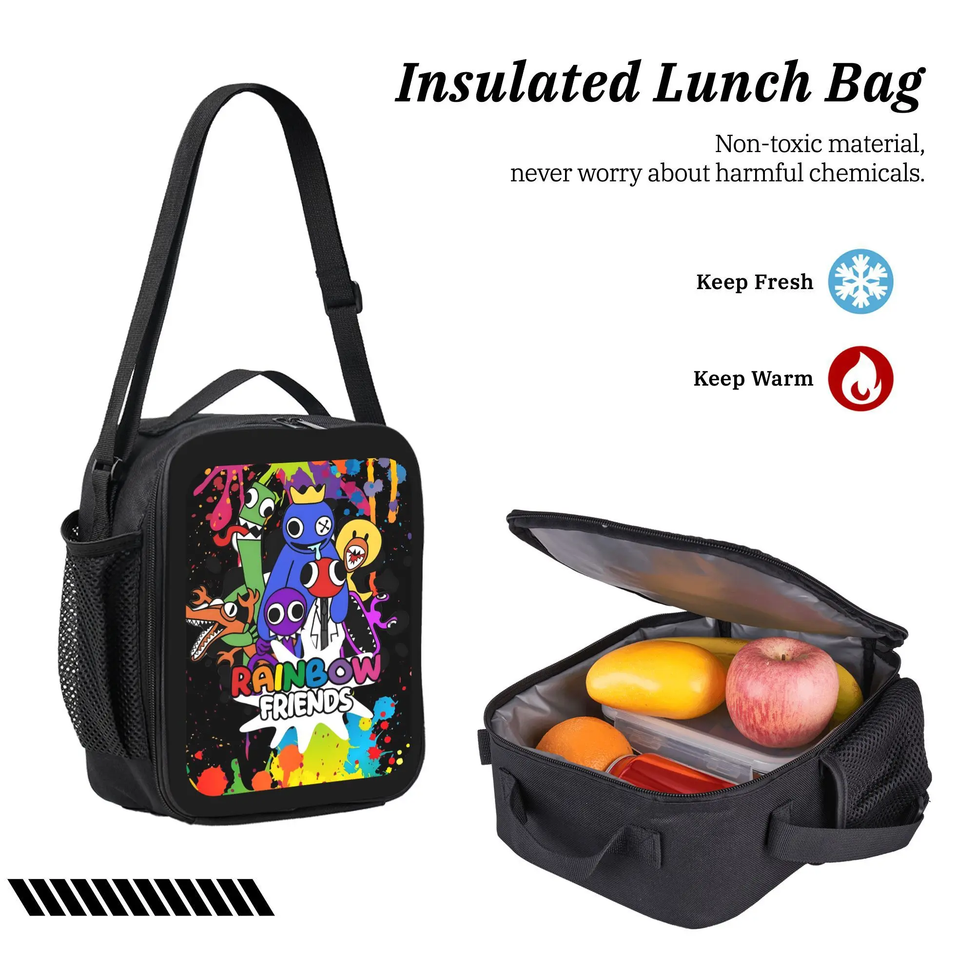 Rainbow Friends Backpack With Lunch Box Pencil Case 3 In 1 For Boy