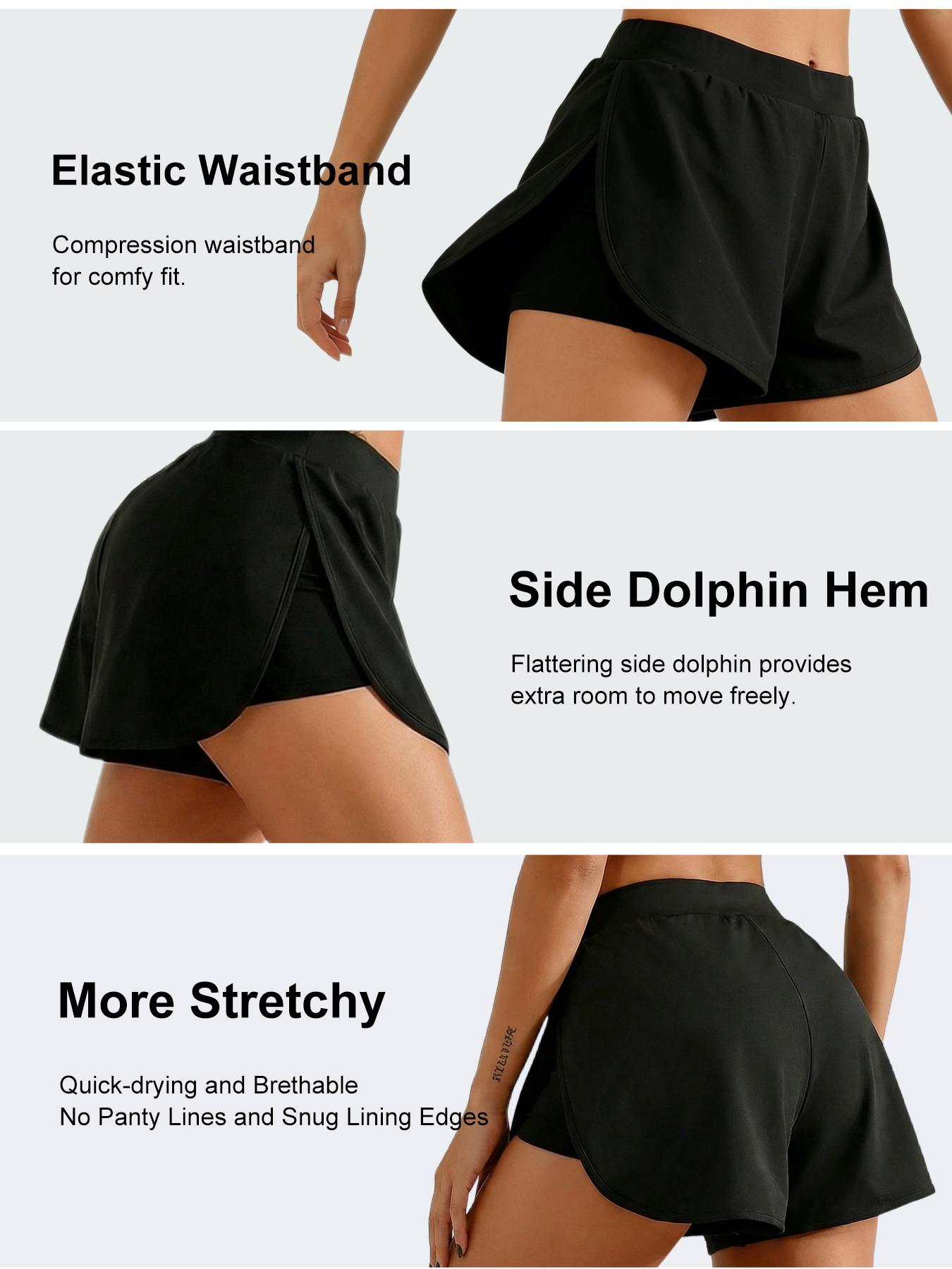 3-Pack Women's Casual Athletic Yoga Shorts , Elastic Waistband, Quick-Dry Fabric For Running & Gym Featuring Stretchy And Fit for Workouts