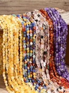 40 cm Natural Citrine Carnelian Amethyst Mixed Crystal Beads, Irregular Loose Beads for Jewelry Making, Handmade Bracelet Necklace Additions, 6x8mm Beads