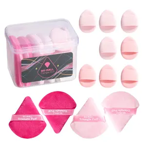 BS-MALL Powder Puffs with Mini Figure Makeup Sponges, 12-Pack Pink Set for Concealer, Powder, Blush