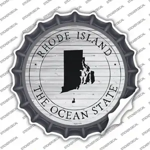 Rhode Island Ocean State Novelty Bottle Cap Sticker Decal
