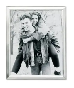 212 MAIN Brushed Finish Silver-Plated Heavyweight Metal Photo Frame, 8x10 Wall-Mount Design, for Baby & Maternity Decor