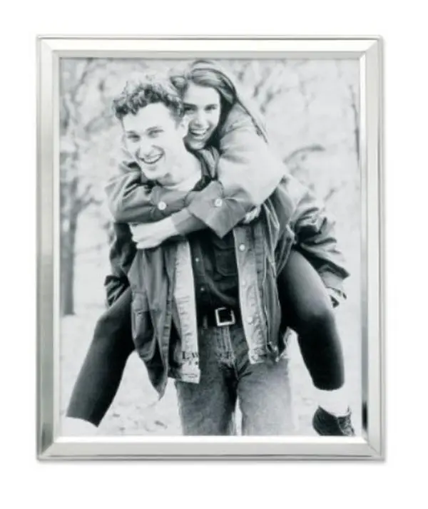 212 MAIN 8x10 Heavyweight Photo Frame, Brushed Silver-Plated Metal with Polished Edge Detail for Baby Nursery Decor, Wall or Tabletop Display, Room Decor, Baby & Maternity Room Decor