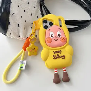 Funny 3D Twinkle Star Boy Cartoon Cellphone Case For iPhone 17 16 15 14 Plus 13  12 Pro Max Soft Silicone Protective Shockproof Cover Protector With Handstrap