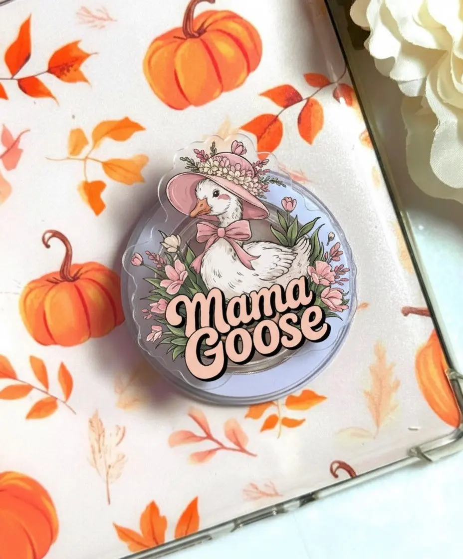 Mama Goose Pink Magsafe Phone Grip - Magnetic Phone Holder Kickstand - Perfect Gift for Mom