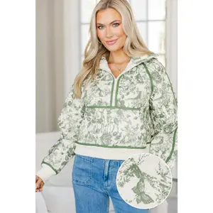 NURSING COLLECTION: Always Direct Olive Green Toile Pullover