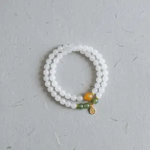 Hetian White Jade Double-Wrap 'Fresh Start' Bracelet