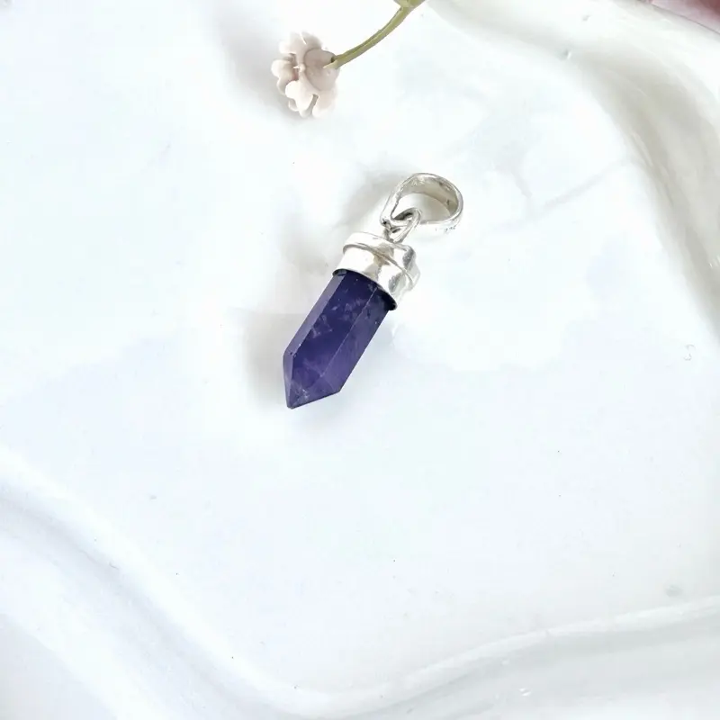 Silver 925 amethyst pendant quartz