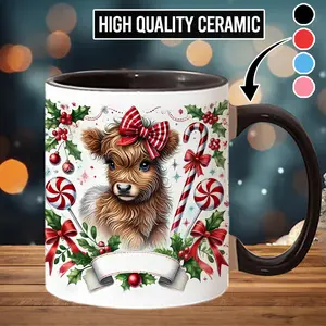 Cute Highland Cow Accent Mug ,Coffee Mug Gift - hlc5083