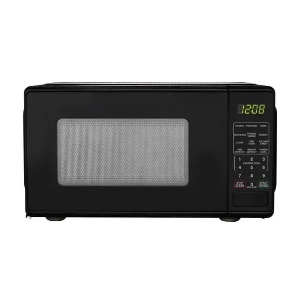 Mainstays 0.7 Cu ft Countertop Microwave Oven, 700 Watts, Black, New