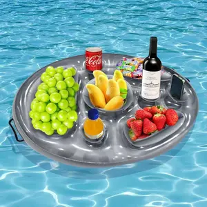 Inflatable Water Float Bar, Pool Float Lounge, Portable Floating Beverage Table, Outdoor Drink Holder, Water Sports Equipment for Home Pool, Outdoor Summer Party, Inflatable Pool Floats, Inflatable Lounge Bar Pool Adults